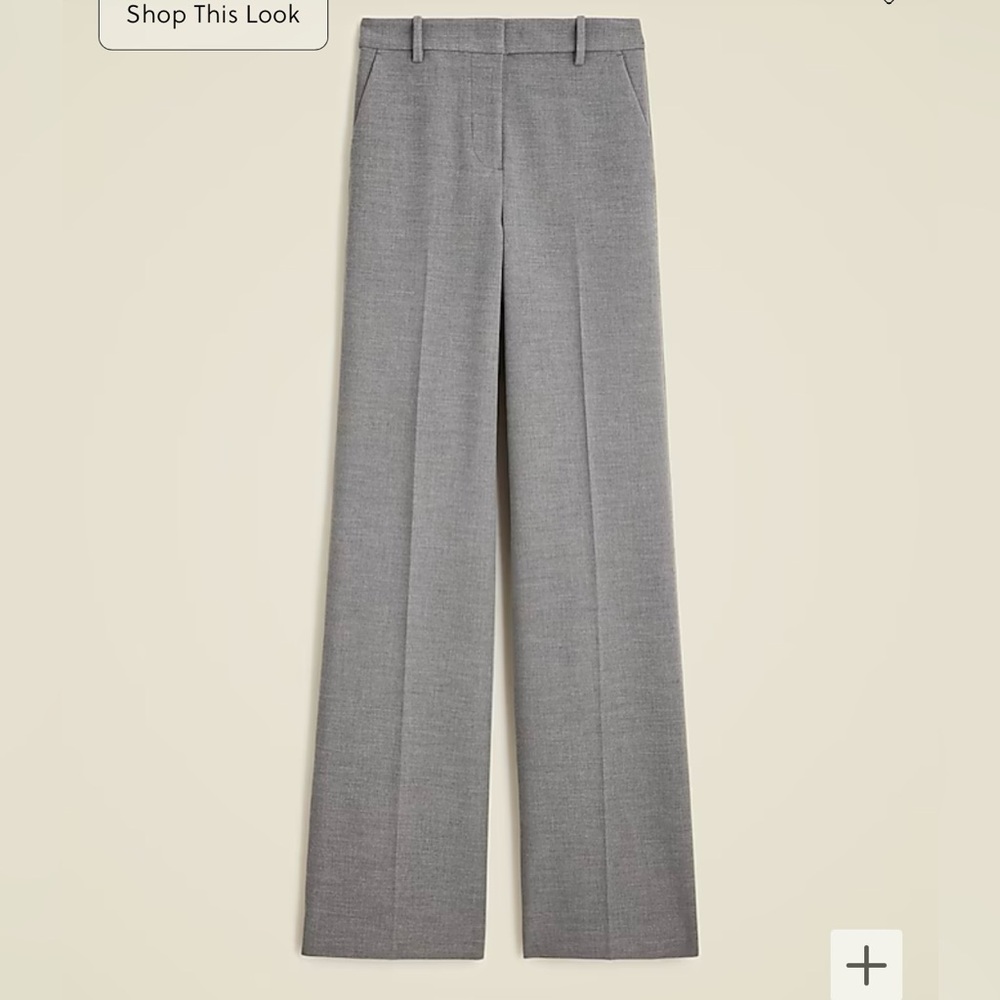 NWT J. Crew Wide Leg Trouser, 16, Gray
